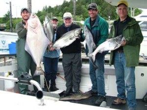 2007 Fishing guests with Big Blue Charters in Alaska.