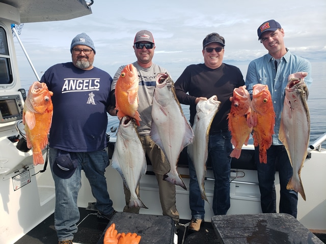 July 14, 2019. Fishermen with Big Blue Charters, Alaska and their Yellow Eye, Halibut and Salmon.