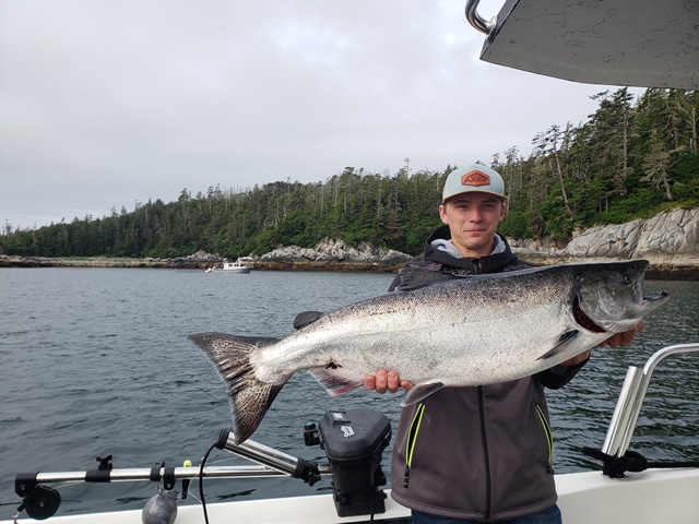 July 15, 2019 - Fishing in Alaska with Big Blue Charters and a nice Salmon.