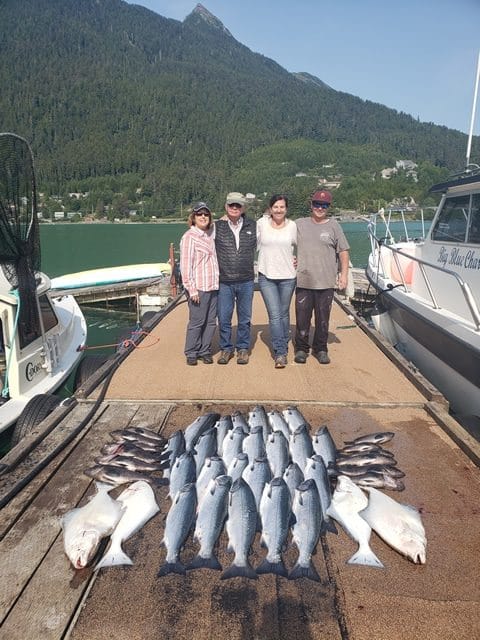August 12, 2019 - Charter Fishing Group with Alaska Salmon and Halibut, and Big Blue Charters.