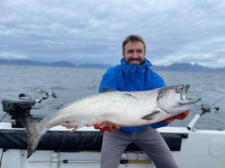 June 7, 2022 - Catching Big Salmon in Alaska with Big Blue Charters, Sitka.
